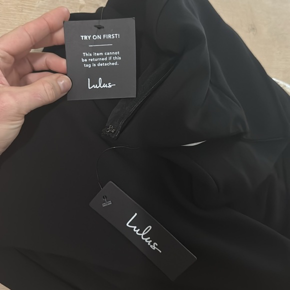 Lulus Stylish Composure Black Strapless Pintuck Wide-Leg Jumpsuit Small - Picture 4 of 4